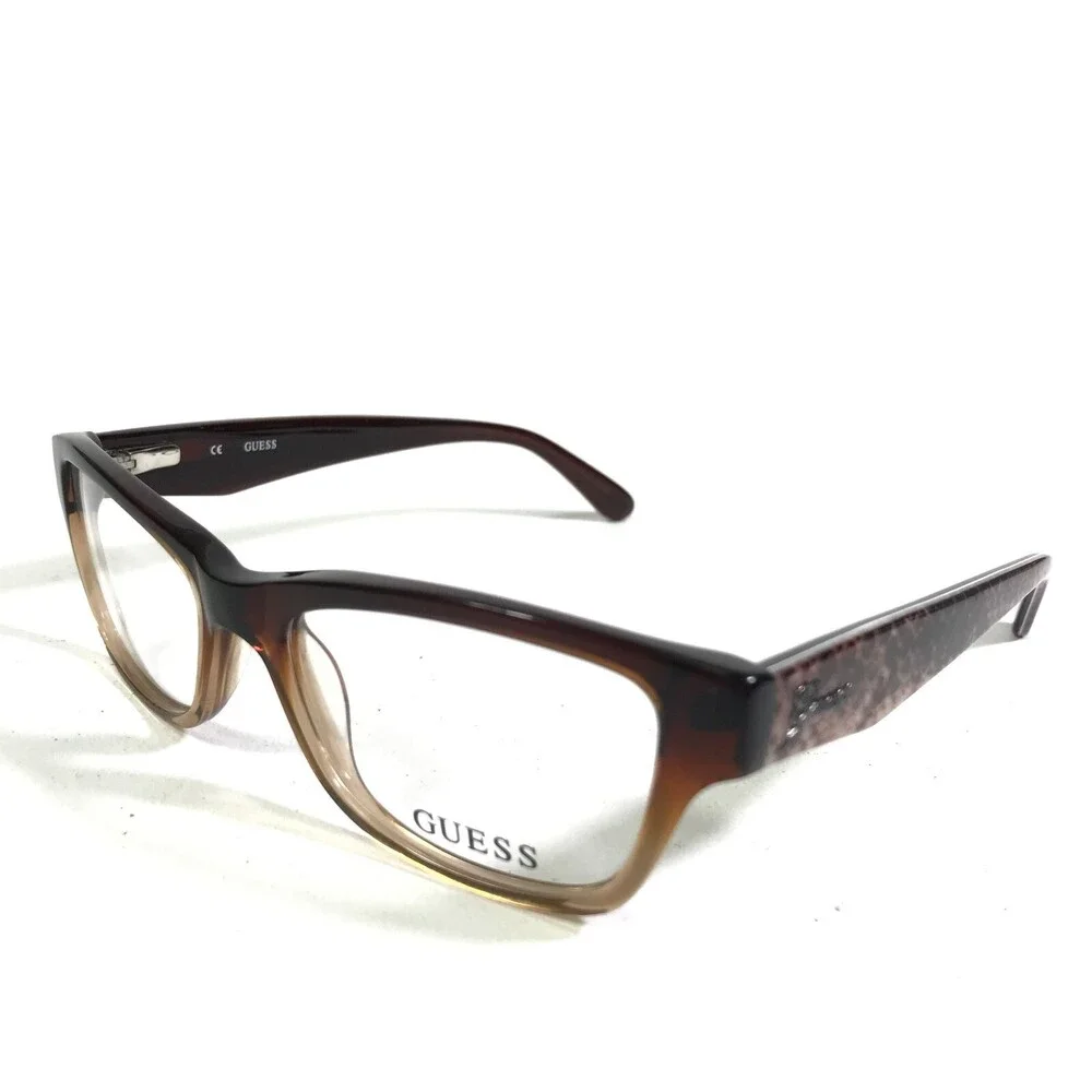 Guess Eyeglasses Frames GU2423 BRN Brown Fade Cat Eye Snakeskin 49-15-135